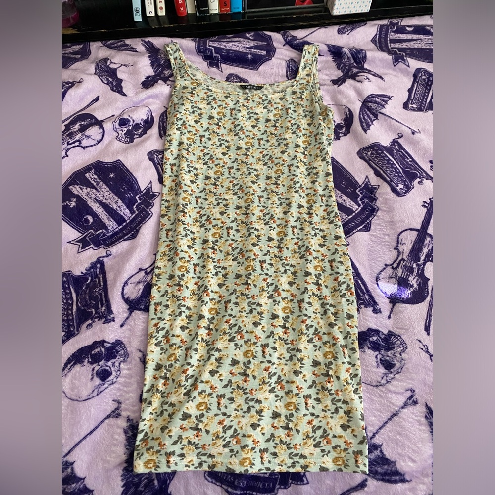 Mint Green SHEIN Ditsy Floral Print Bodycon Dress